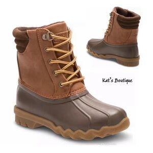 (NWT) SPERRY Top-Sider Big Kid's Avenue Duck Boot In Tan / Brown